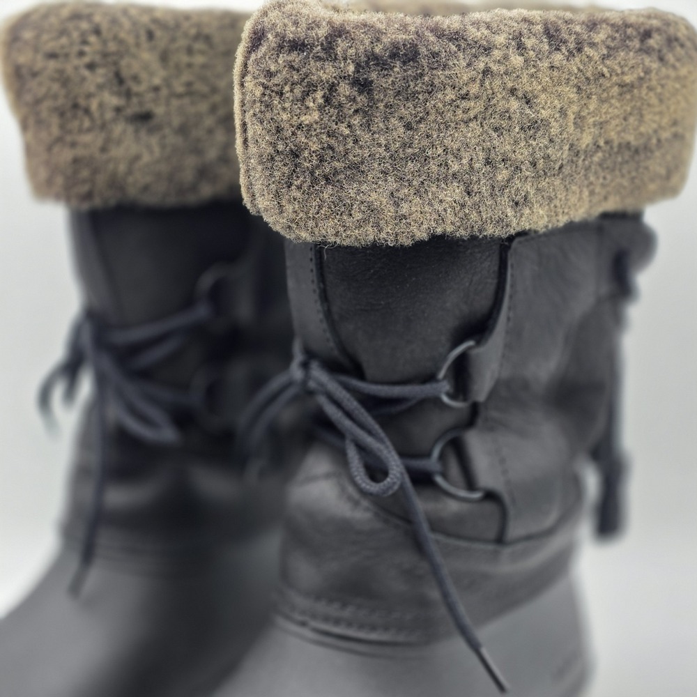L.L.Bean Winter Snow Boots Women 8 Black Faux Fur Insulated Tassle WORN ONCE - Picture 3 of 10